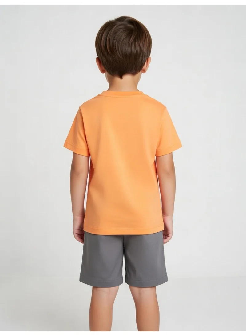 ميكي ماوس ميكي ماوس | طقم تيشيرت بأكمام قصيرة وشورت للأولاد | برتقالي